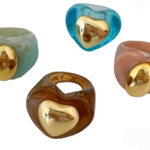 Heart Ring Charm Big Beautiful Resin Ring